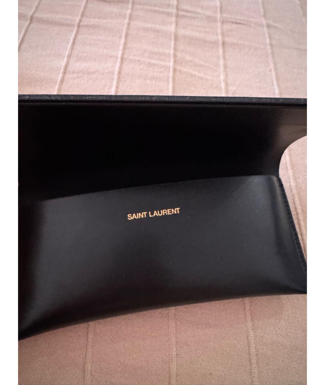 SAINT LAURENT Черные металлические солнцезащитные очки, фото 8