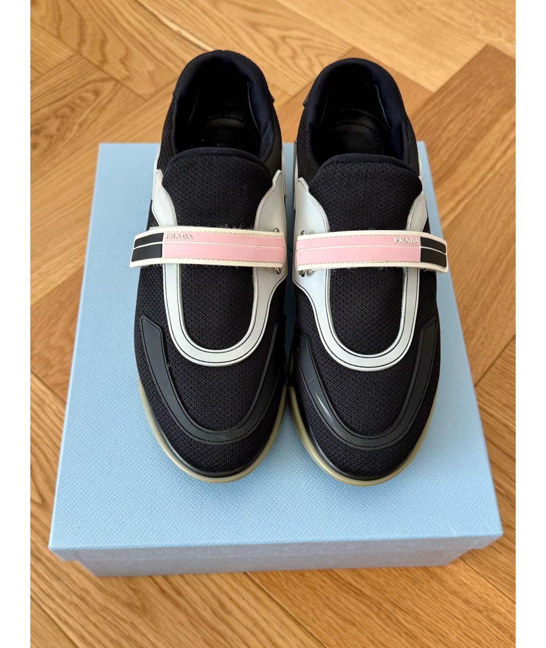PRADA Черные текстильные кеды, фото 2