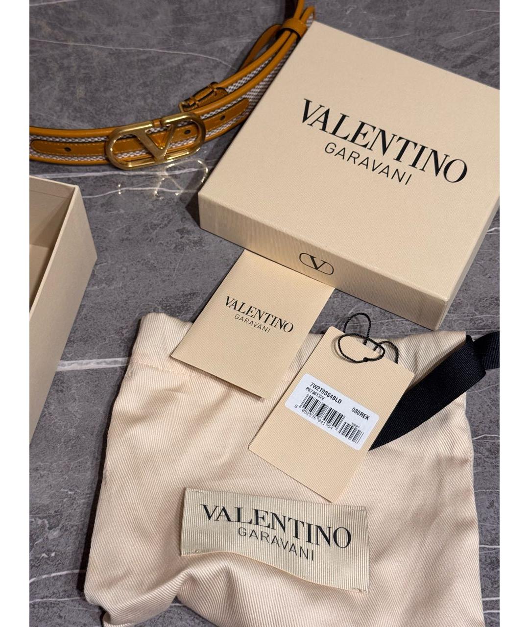 VALENTINO Бежевый кожаный ремень, фото 5
