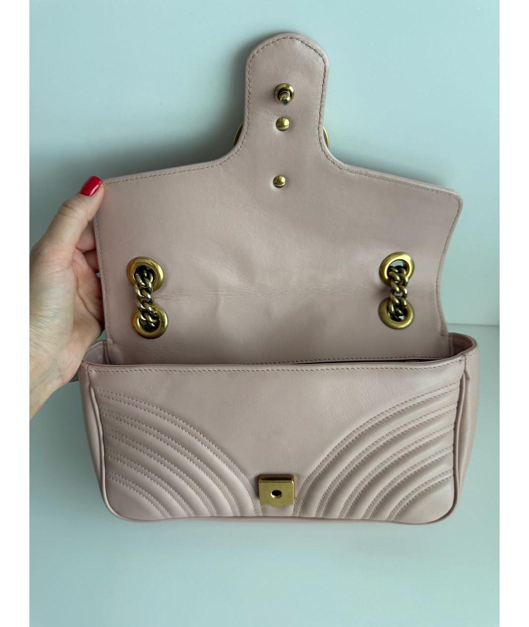 GUCCI Розовая кожаная сумка через плечо, фото 4