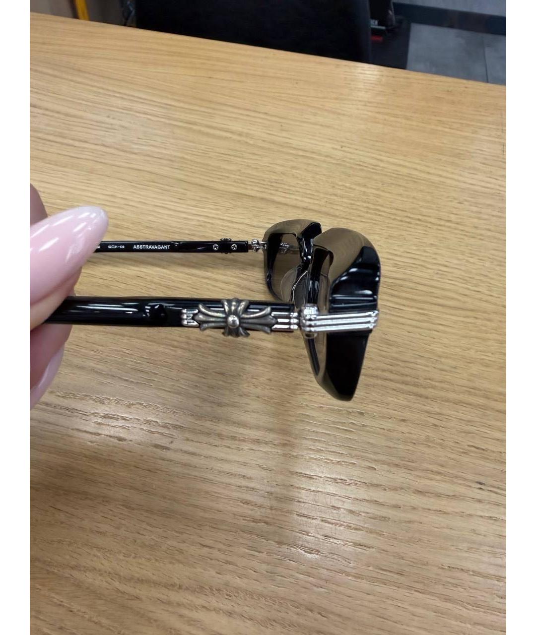 CHROME HEARTS Черные металлические солнцезащитные очки, фото 3