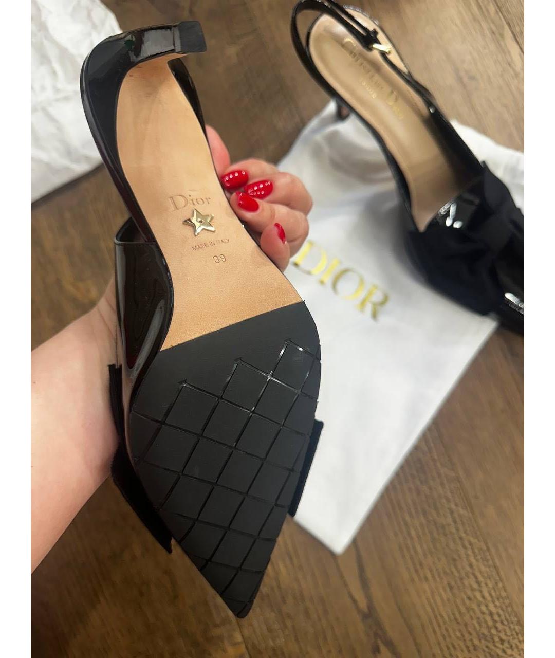 CHRISTIAN DIOR Черные туфли из лакированной кожи, фото 5