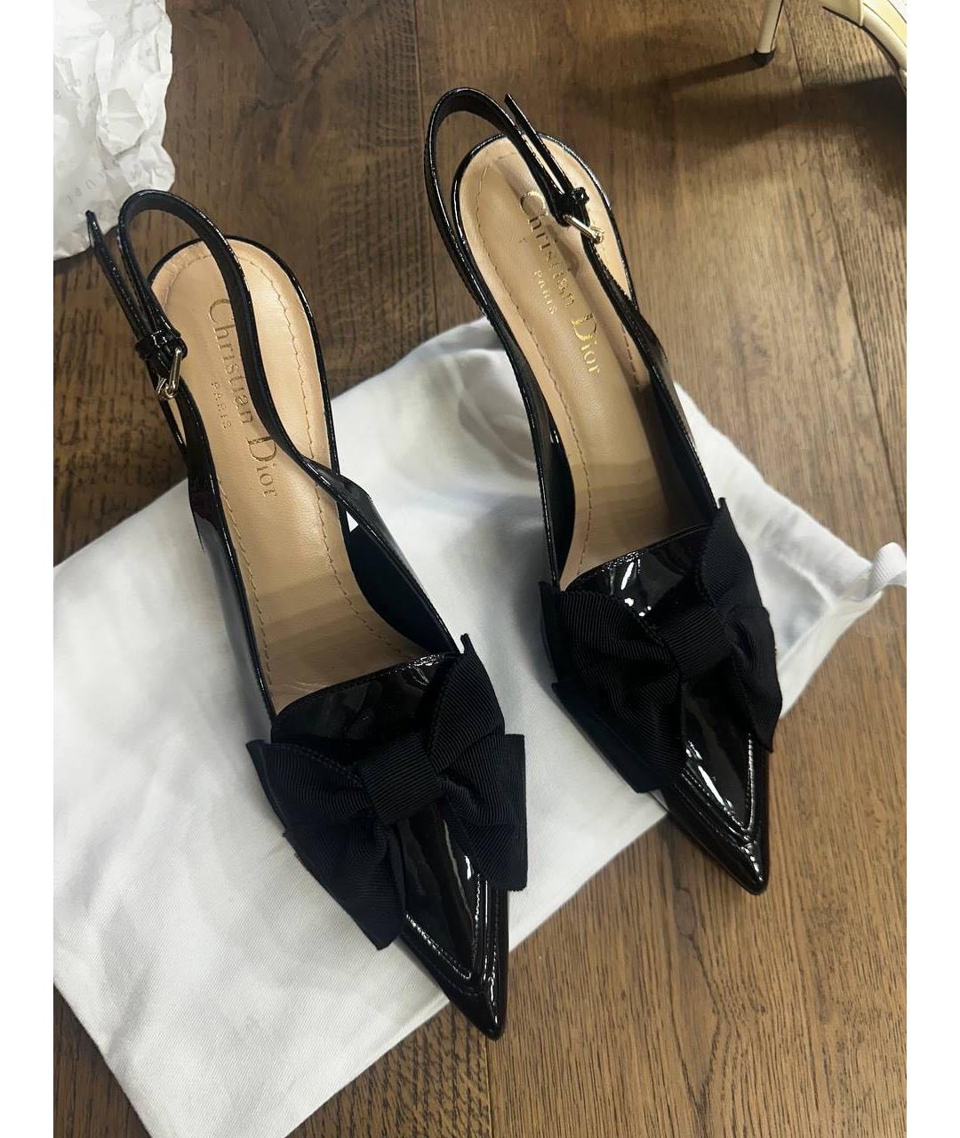 CHRISTIAN DIOR Черные туфли из лакированной кожи, фото 3