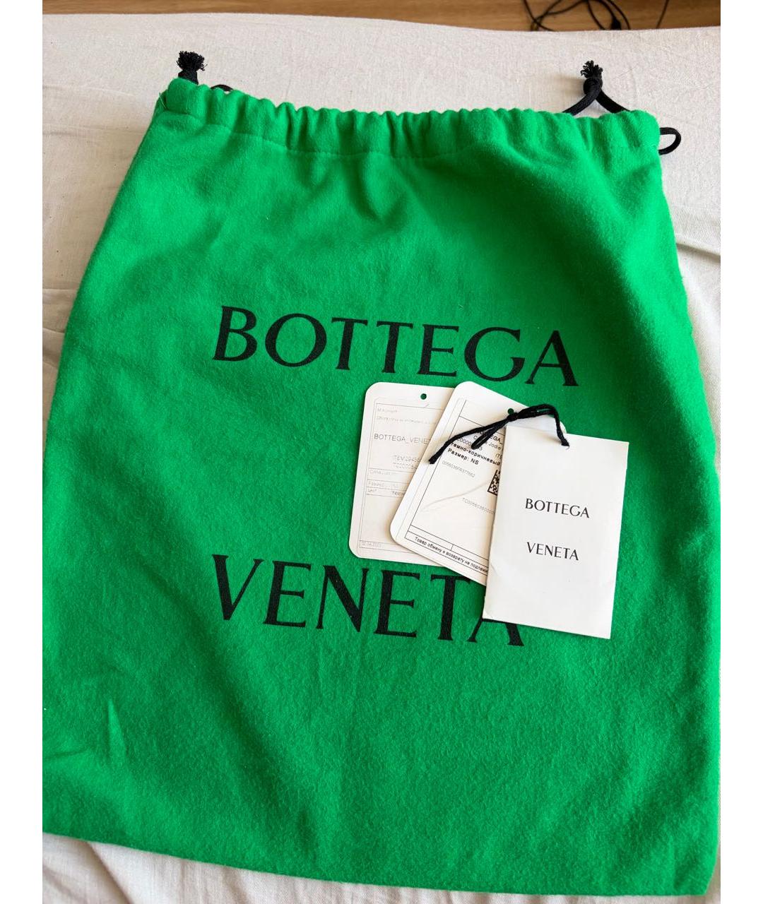 BOTTEGA VENETA Коричневая кожаная сумка с короткими ручками, фото 6