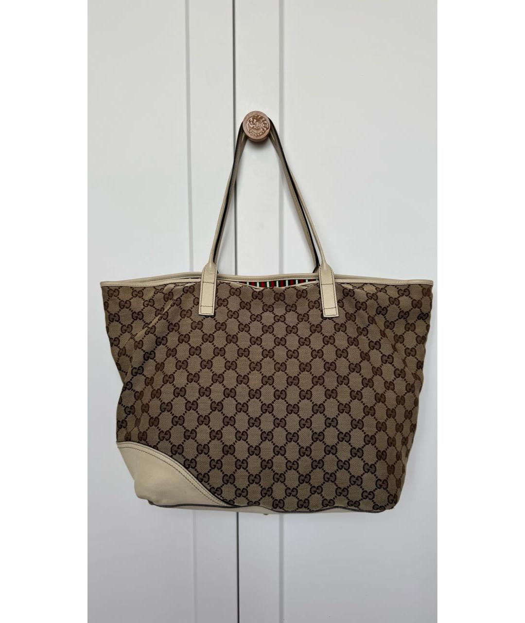 GUCCI Коричневая кожаная сумка тоут, фото 2