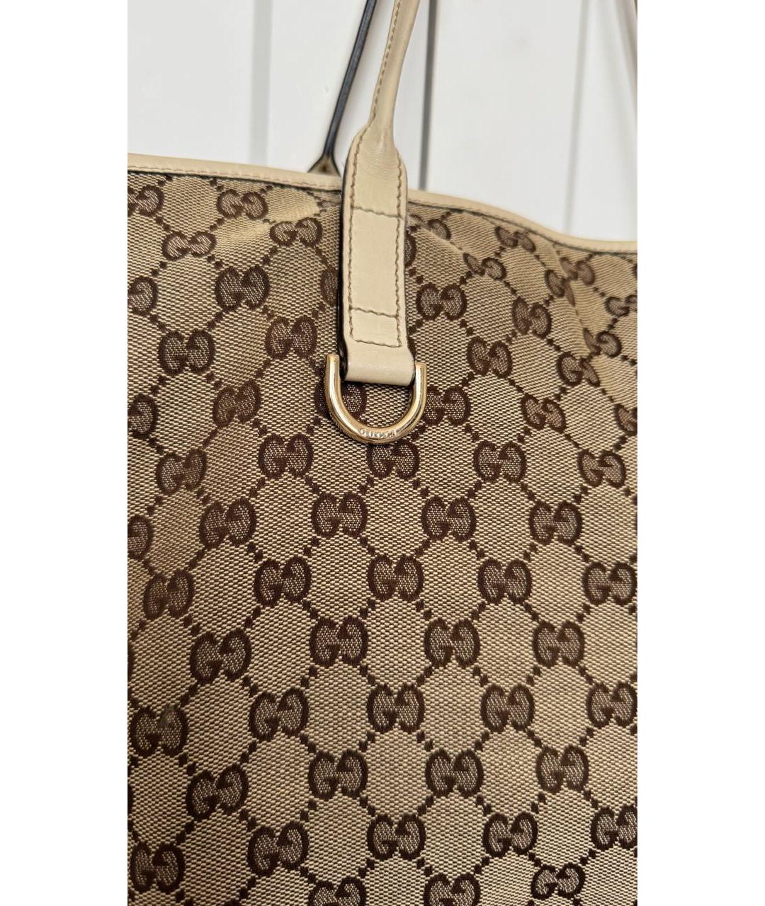 GUCCI Коричневая кожаная сумка тоут, фото 8