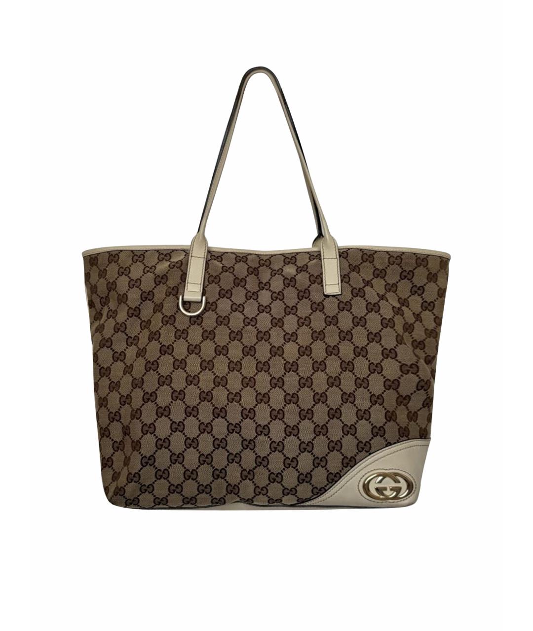 GUCCI Коричневая кожаная сумка тоут, фото 1