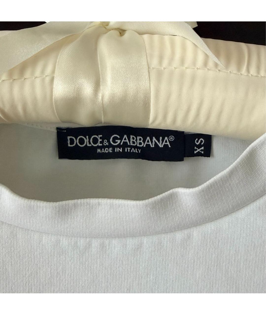 DOLCE&GABBANA Белая хлопковая футболка, фото 5