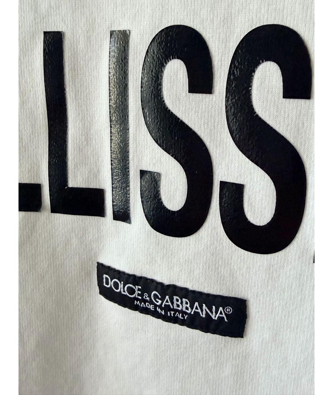 DOLCE&GABBANA Белая хлопковая футболка, фото 4