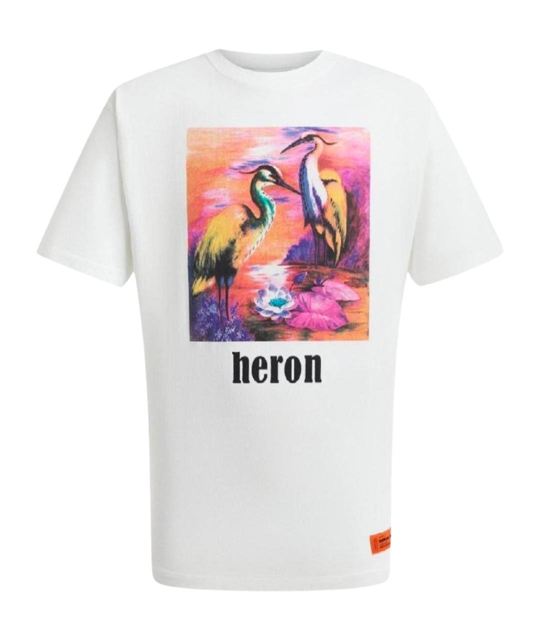 HERON PRESTON Белая хлопковая футболка, фото 1