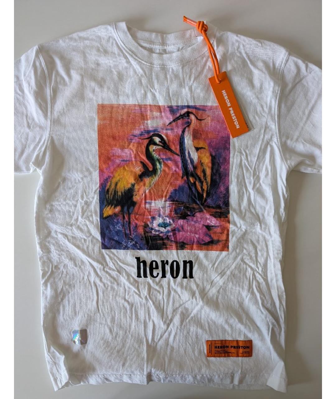 HERON PRESTON Белая хлопковая футболка, фото 2