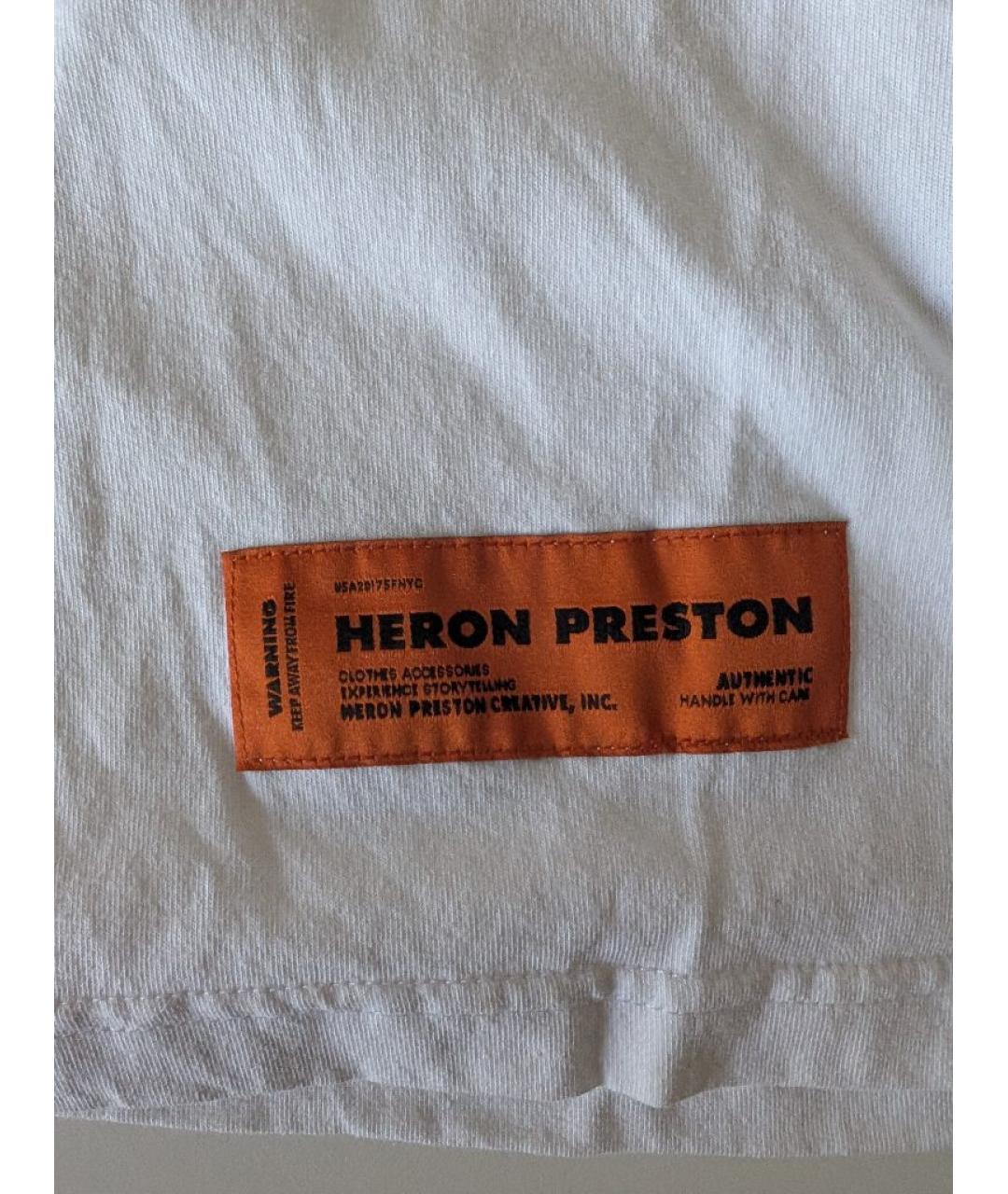 HERON PRESTON Белая хлопковая футболка, фото 5