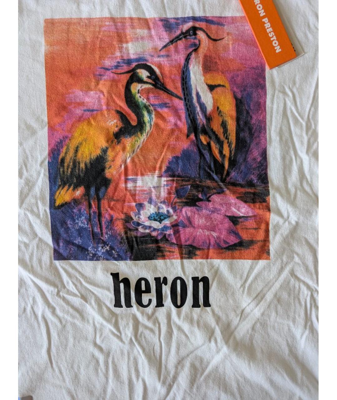 HERON PRESTON Белая хлопковая футболка, фото 4