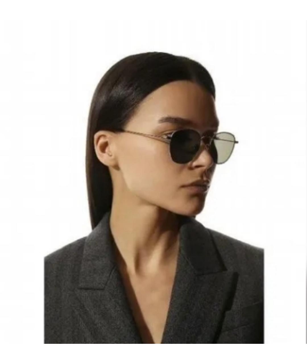 SAINT LAURENT Серые металлические солнцезащитные очки, фото 5