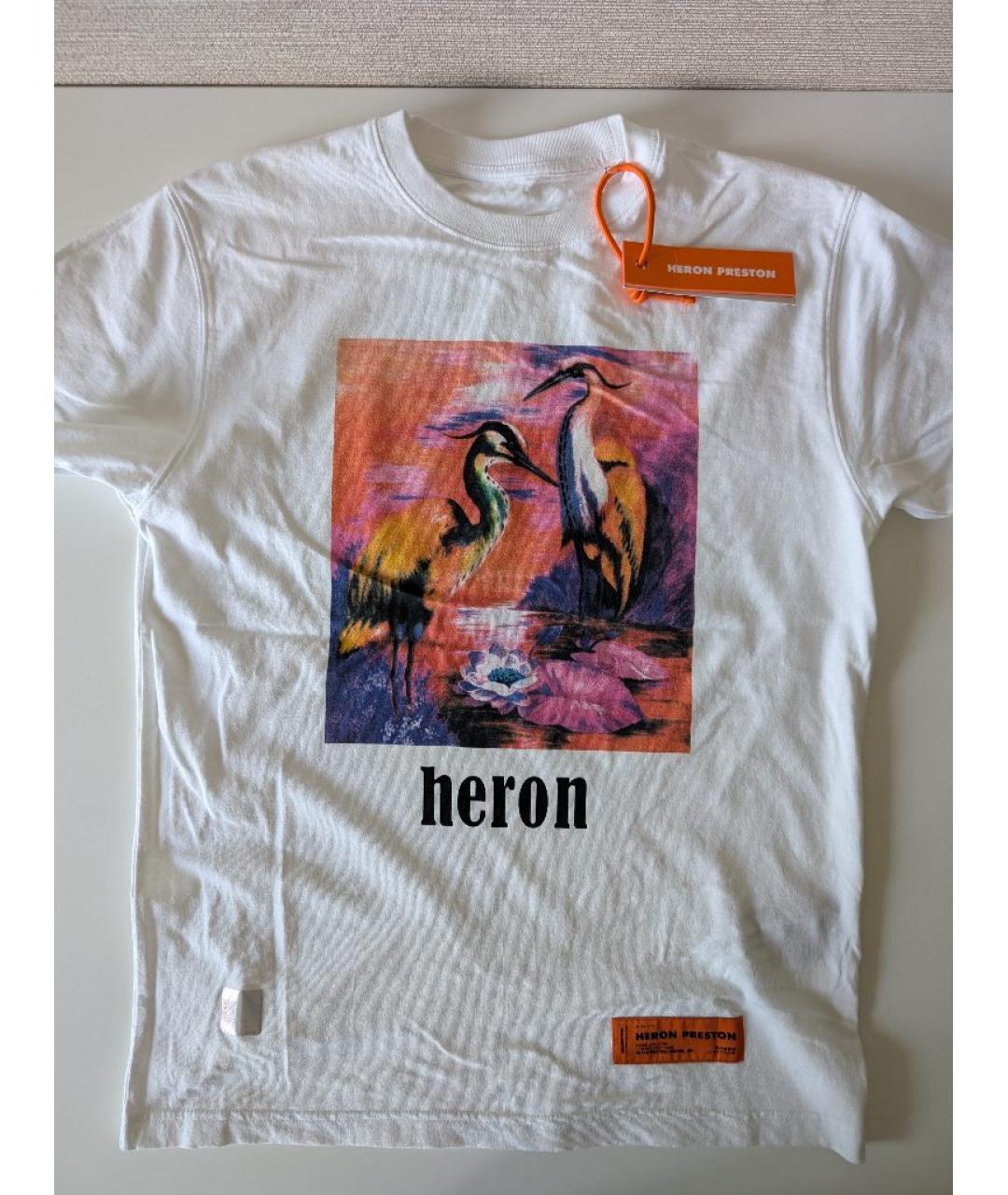 HERON PRESTON Белая хлопковая футболка, фото 2