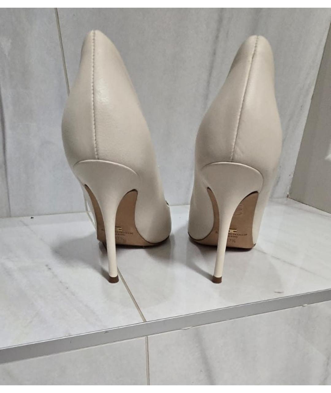 ELISABETTA FRANCHI Белые кожаные туфли, фото 4