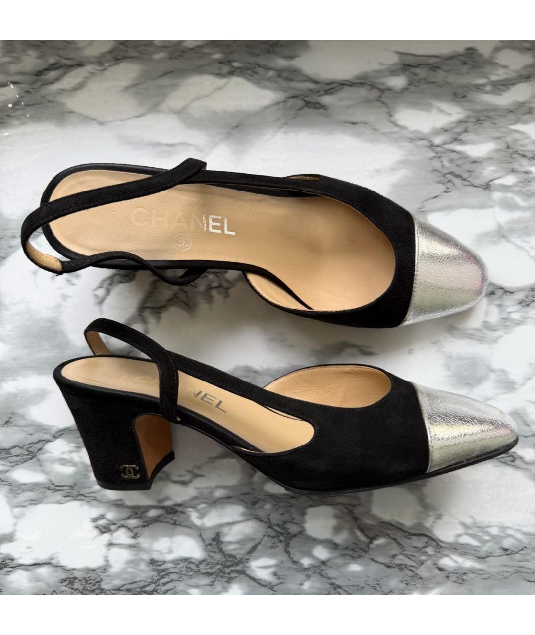 CHANEL Черные замшевые туфли, фото 6