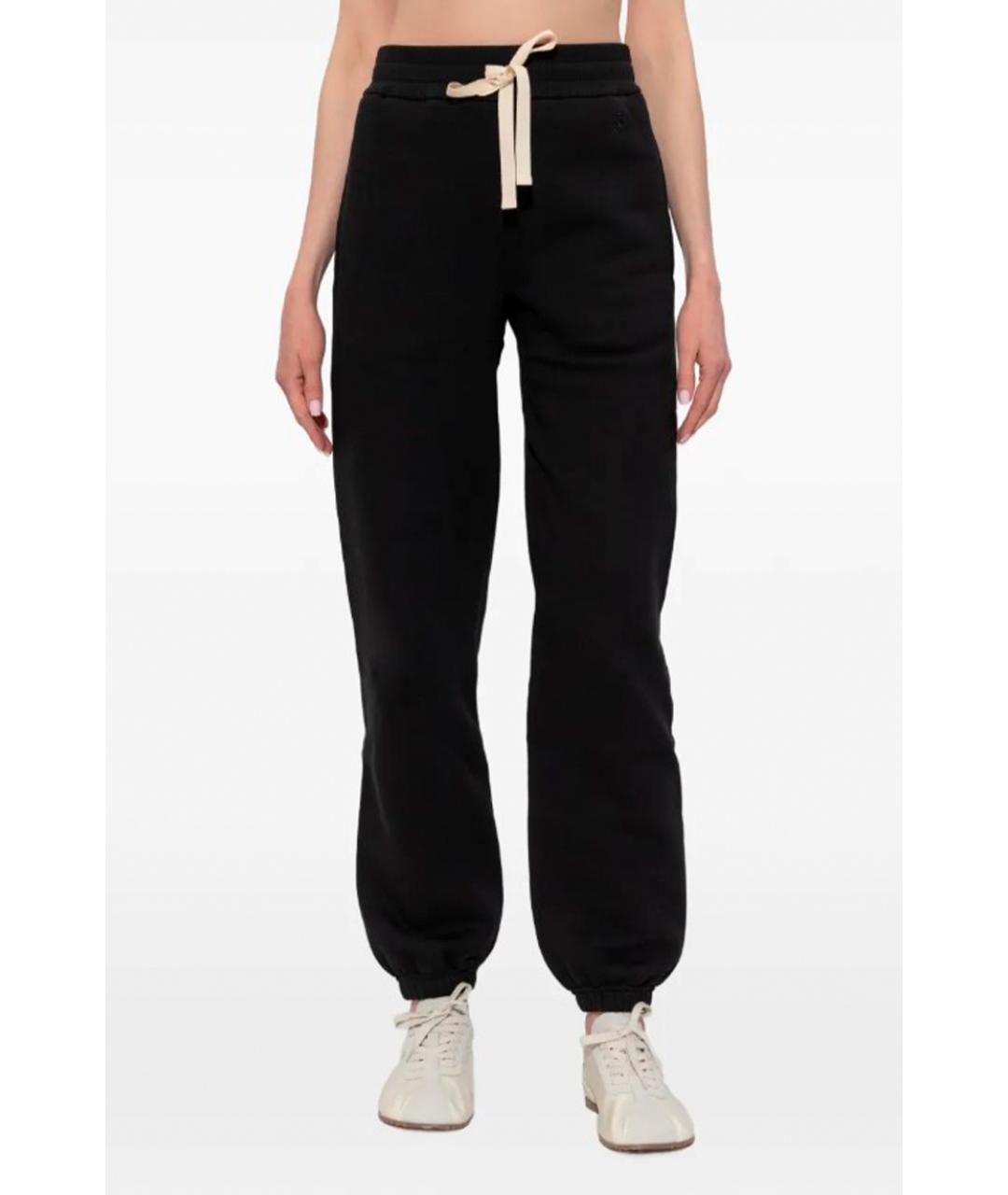 JIL SANDER Черные хлопковые спортивные брюки и шорты, фото 2