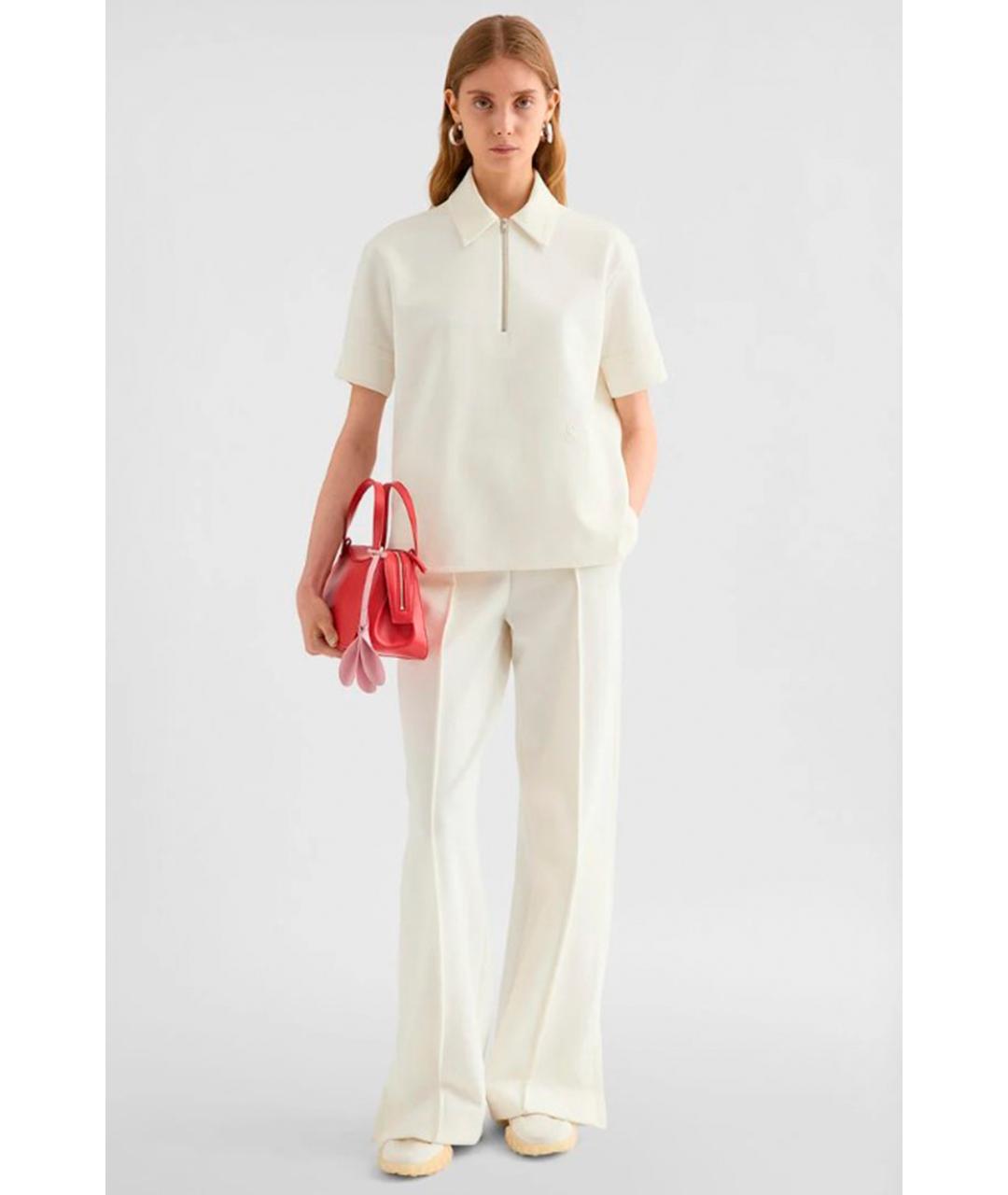 JIL SANDER Белые прямые брюки, фото 2