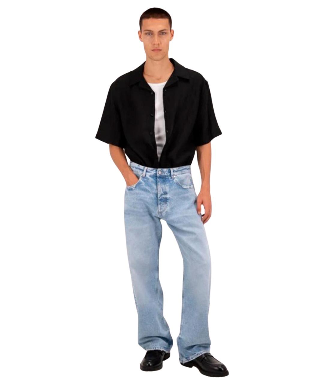 ICON DENIM Голубые хлопковые прямые джинсы, фото 1