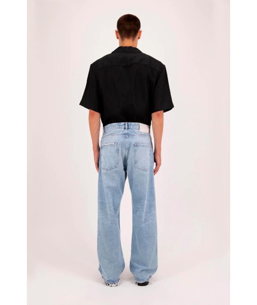 ICON DENIM Голубые хлопковые прямые джинсы, фото 2