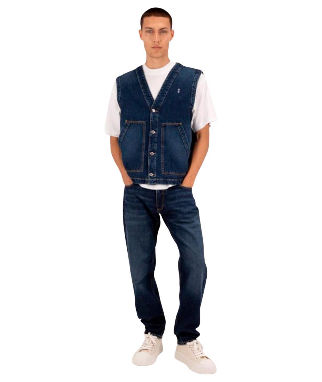 ICON DENIM Темно-синие хлопковые прямые джинсы, фото 1