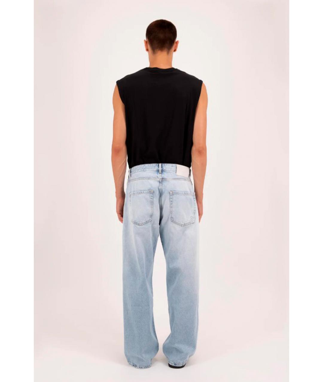 ICON DENIM Голубые хлопковые прямые джинсы, фото 2