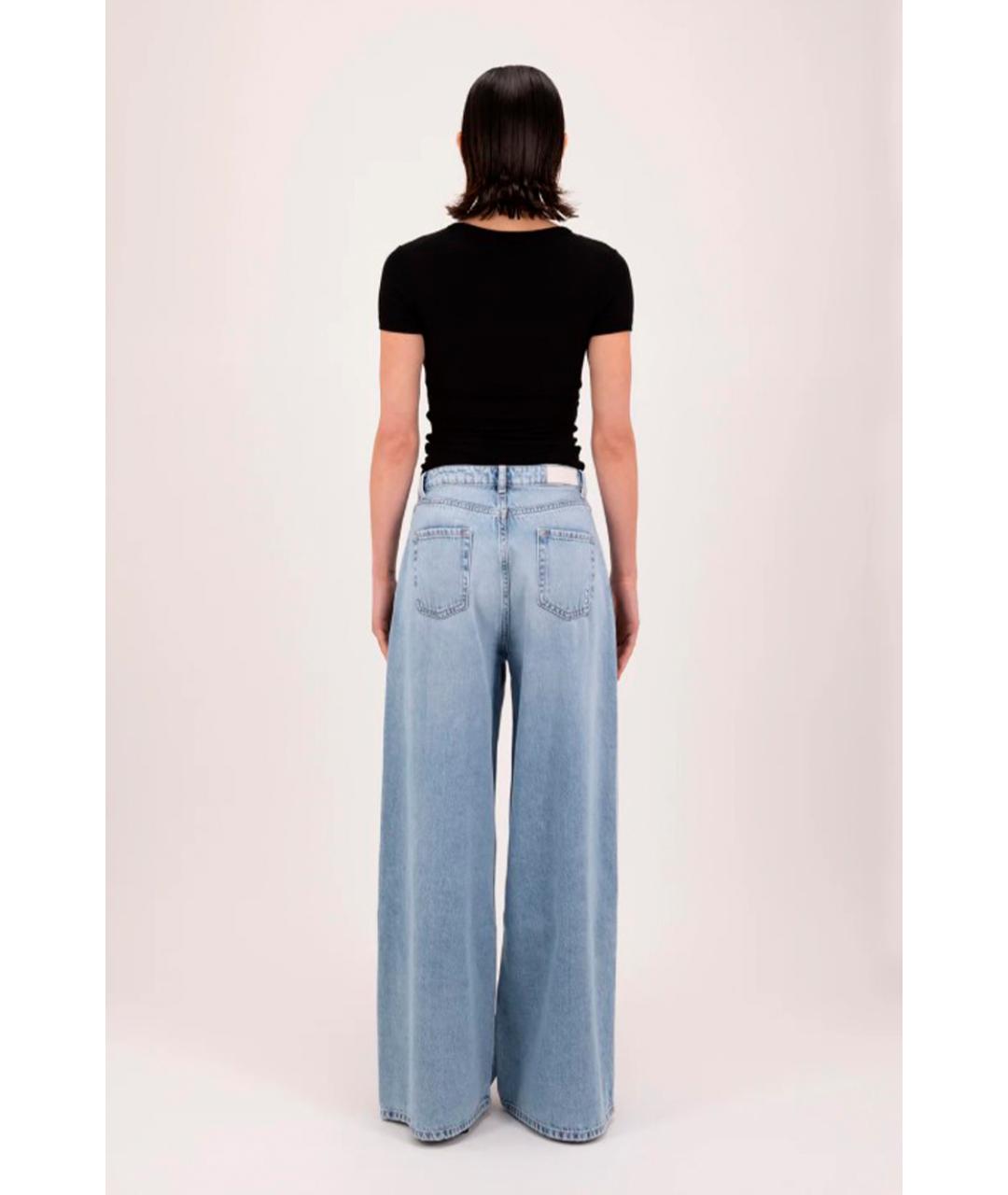 ICON DENIM Голубые хлопковые прямые джинсы, фото 2