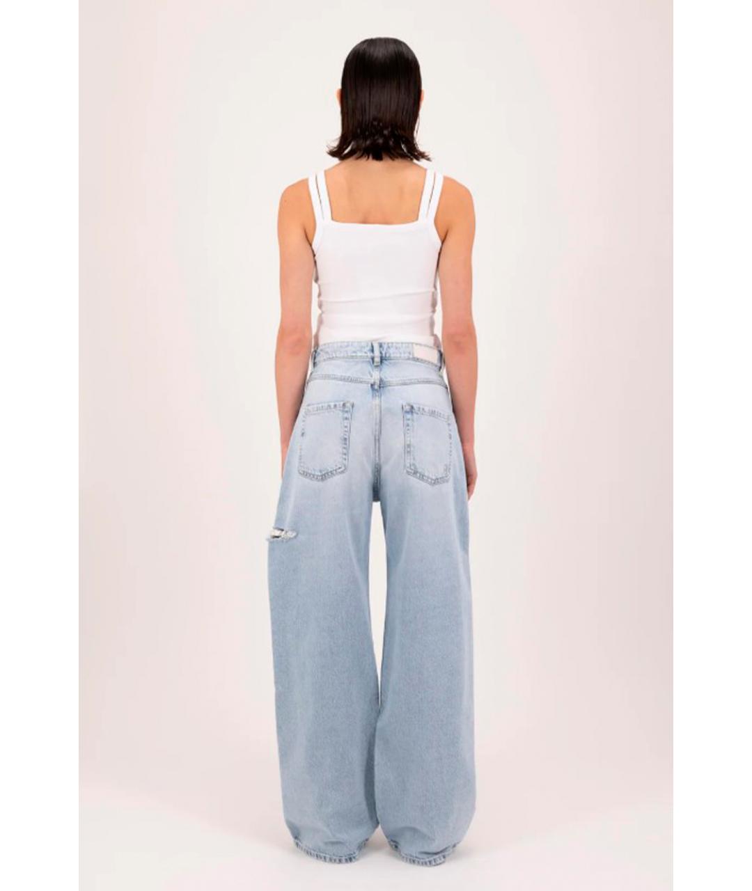 ICON DENIM Голубые хлопковые прямые джинсы, фото 2