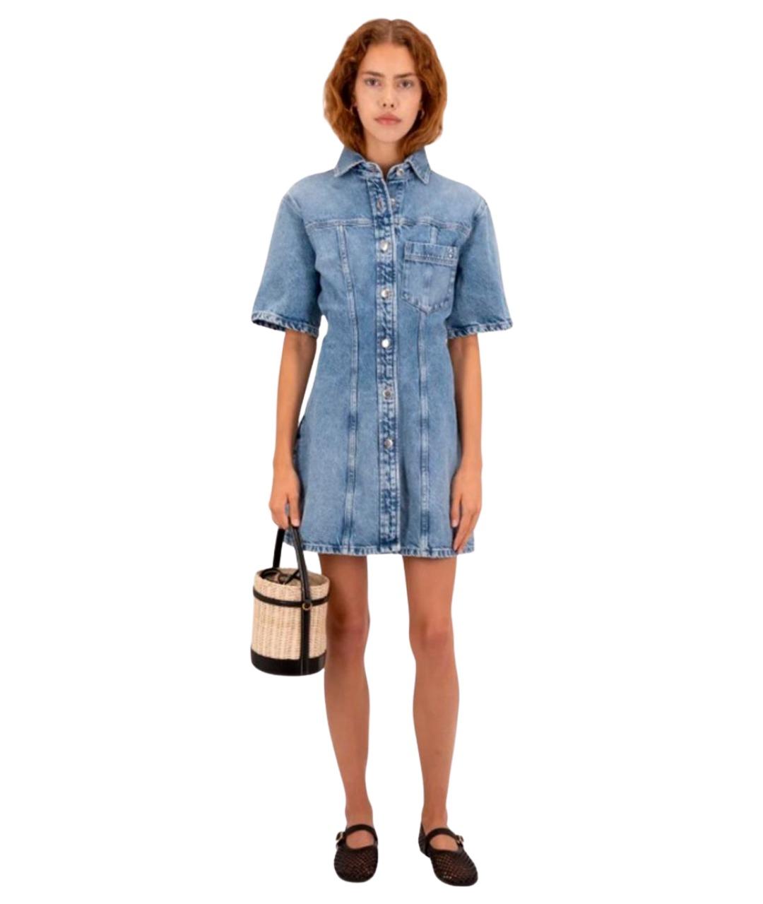 ICON DENIM Голубое хлопковое повседневное платье, фото 1