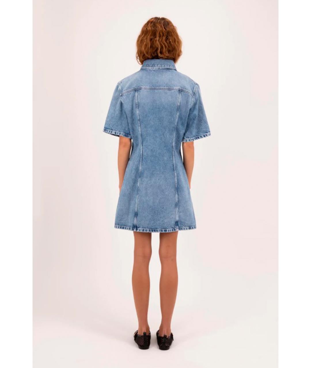 ICON DENIM Голубое хлопковое повседневное платье, фото 2