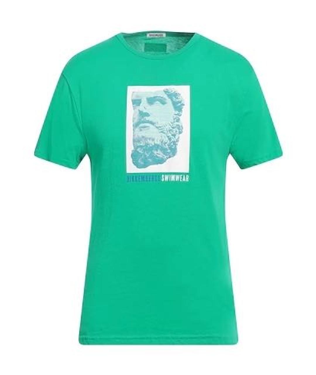 BIKKEMBERGS Зеленая хлопковая футболка, фото 6