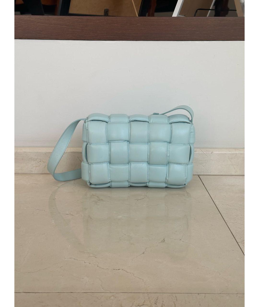 BOTTEGA VENETA Бирюзовая кожаная сумка через плечо, фото 3