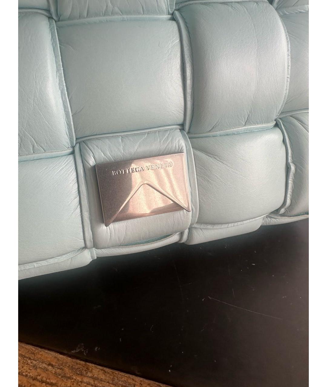 BOTTEGA VENETA Бирюзовая кожаная сумка через плечо, фото 6