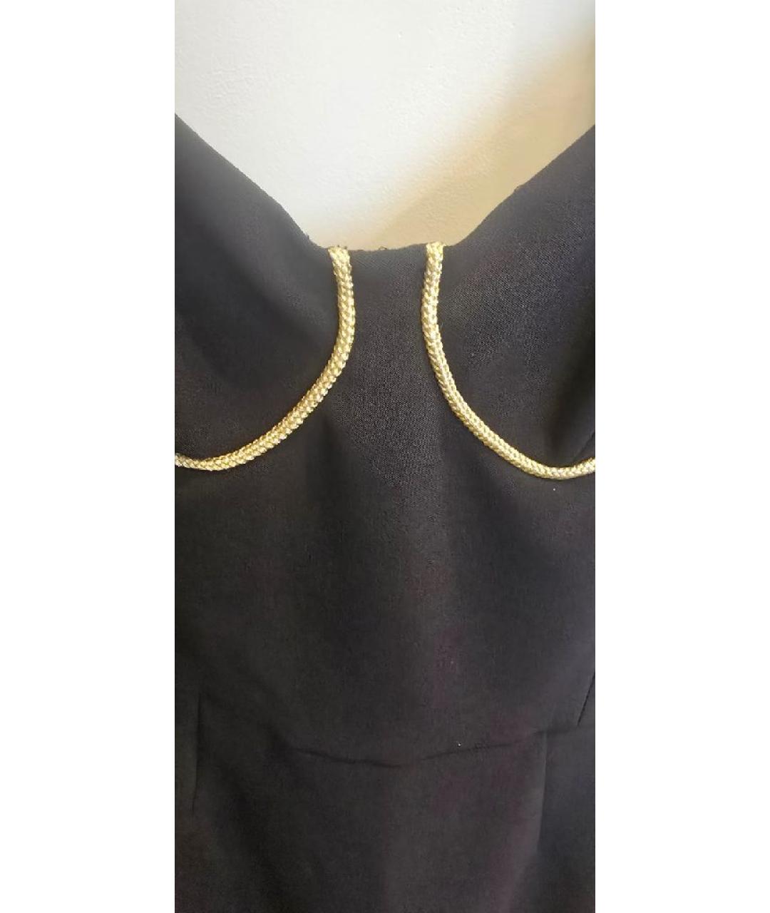 ELISABETTA FRANCHI Черное полиэстеровое коктейльное платье, фото 4