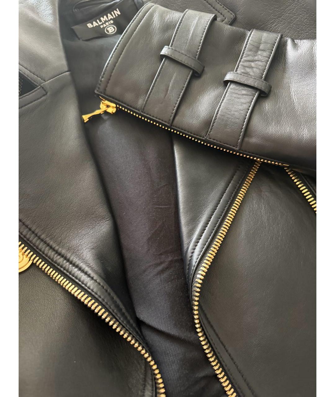 BALMAIN Черная кожаная куртка, фото 3