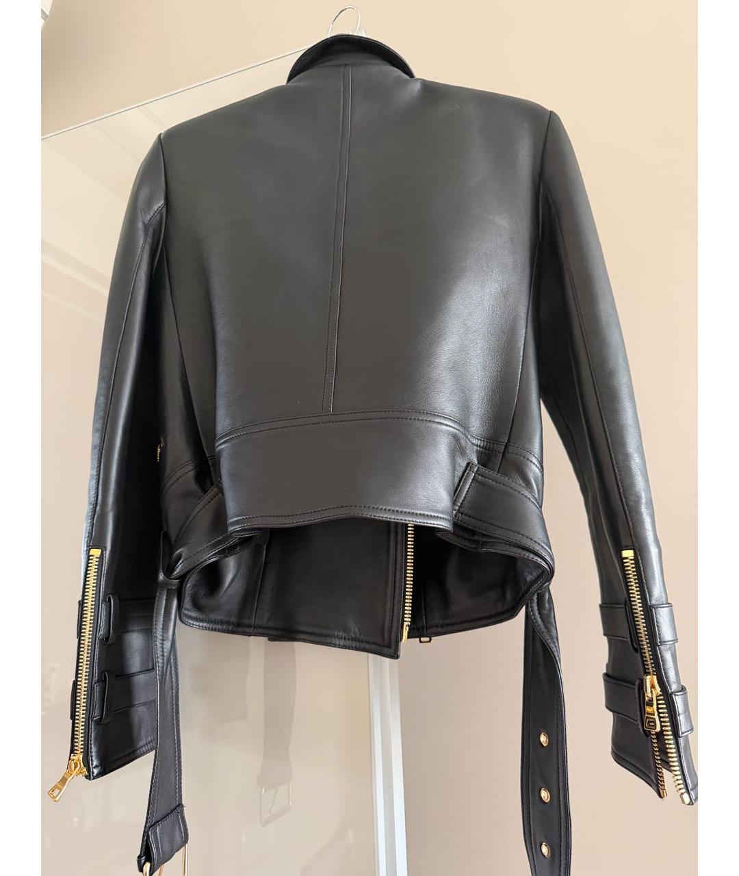 BALMAIN Черная кожаная куртка, фото 2