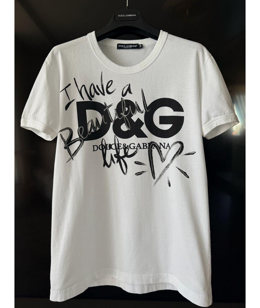 DOLCE&GABBANA Белая хлопковая футболка, фото 1
