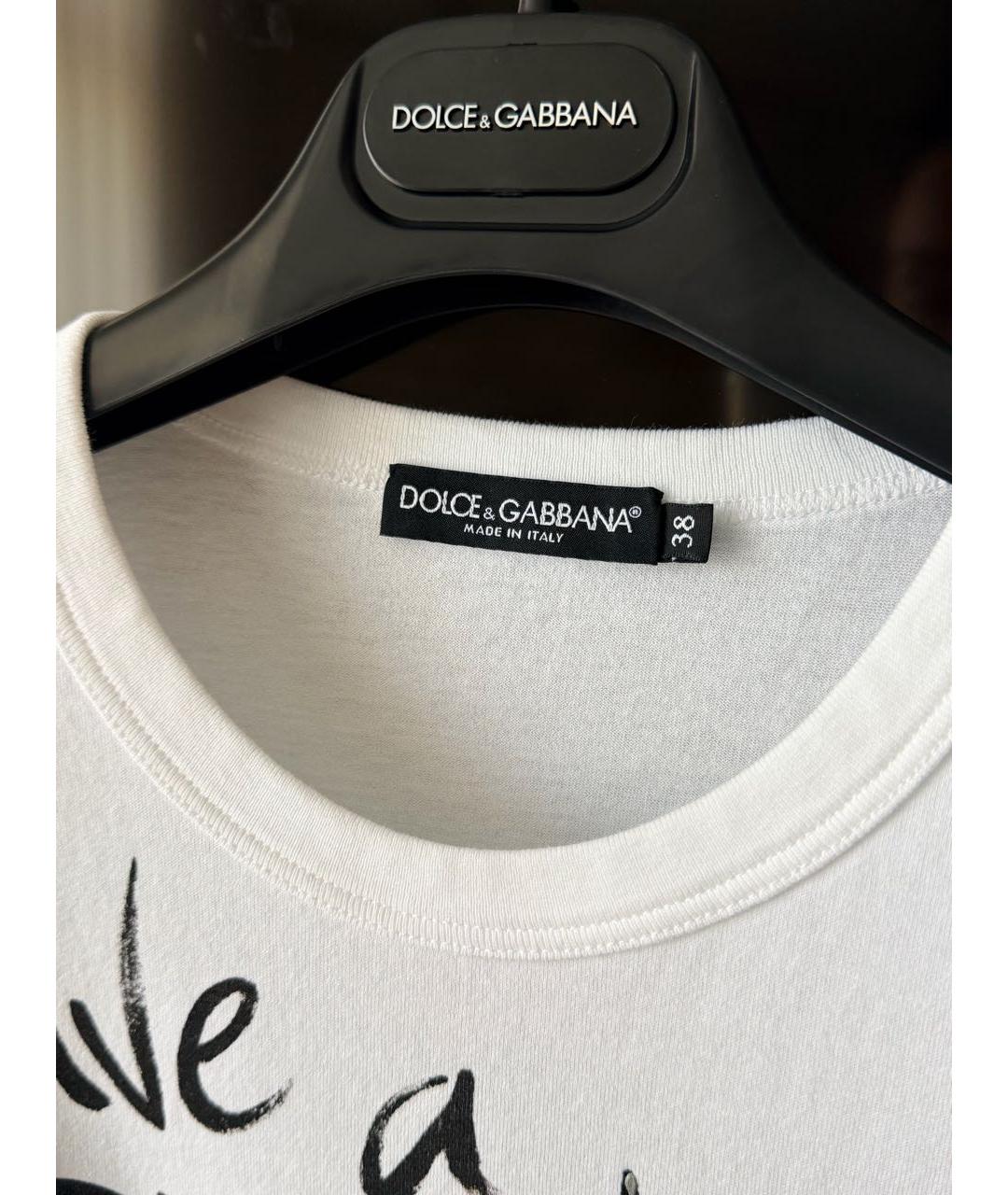 DOLCE&GABBANA Белая хлопковая футболка, фото 3