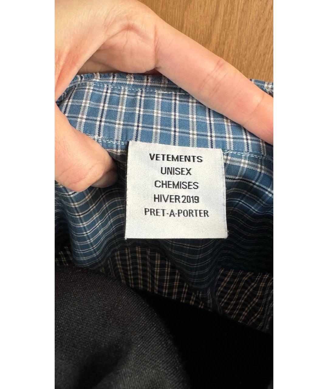 VETEMENTS Голубая хлопковая рубашка, фото 5