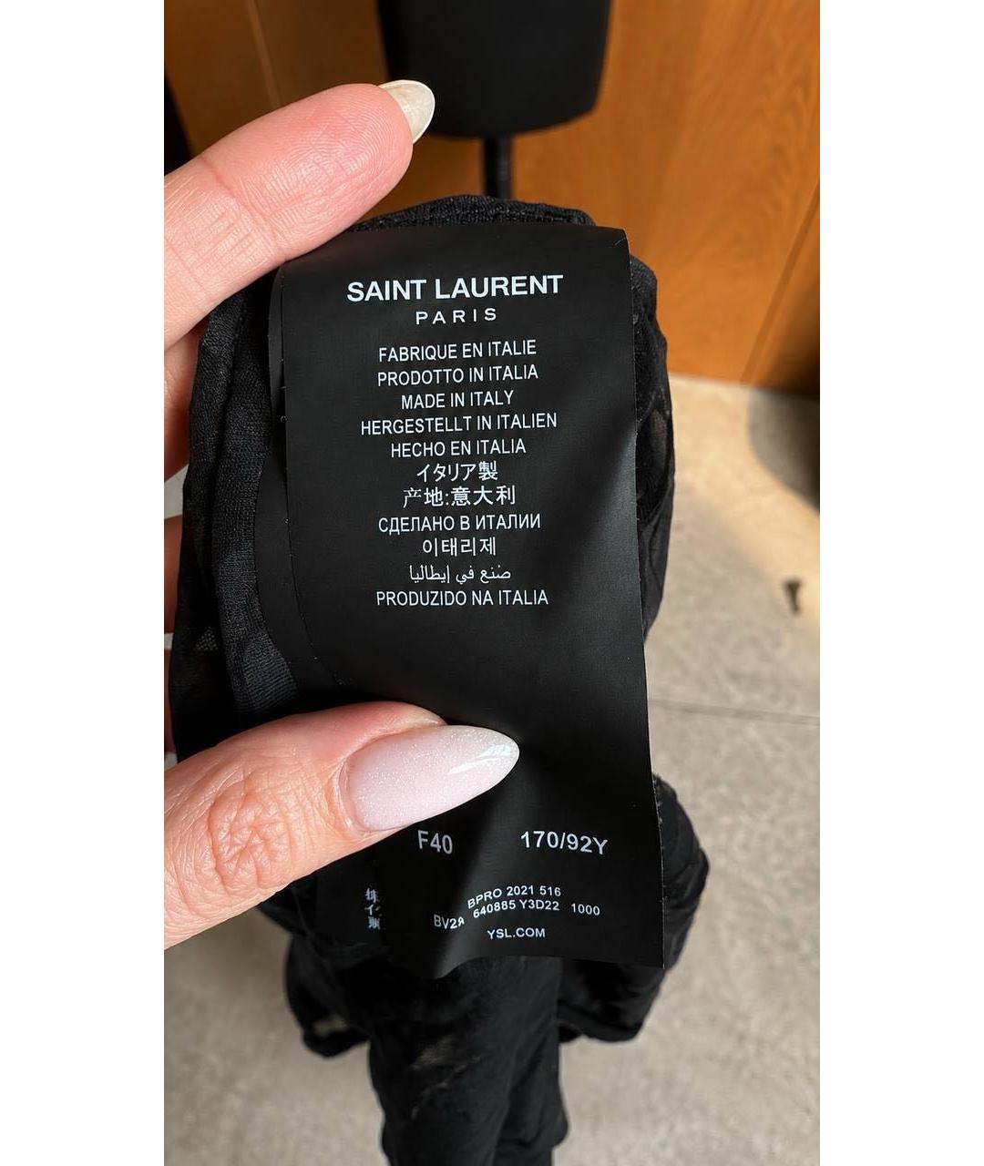 SAINT LAURENT Черная бархатная блузы, фото 4