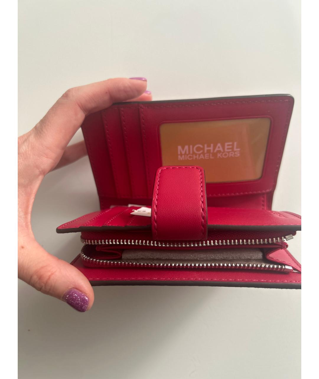 MICHAEL KORS Красный кожаный кошелек, фото 5