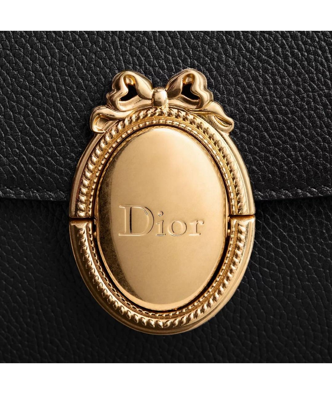CHRISTIAN DIOR Черная кожаная сумка через плечо, фото 4