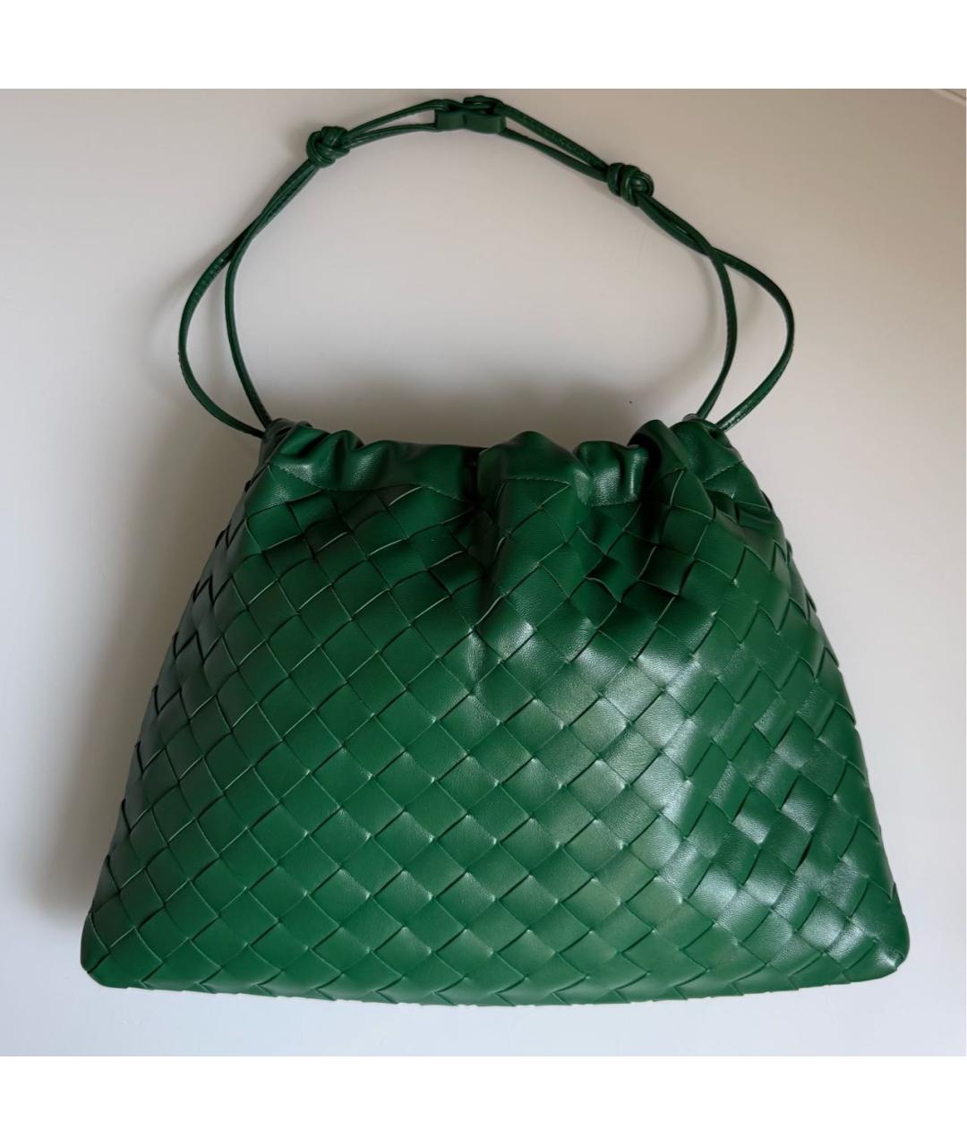BOTTEGA VENETA Зеленая кожаная сумка через плечо, фото 1