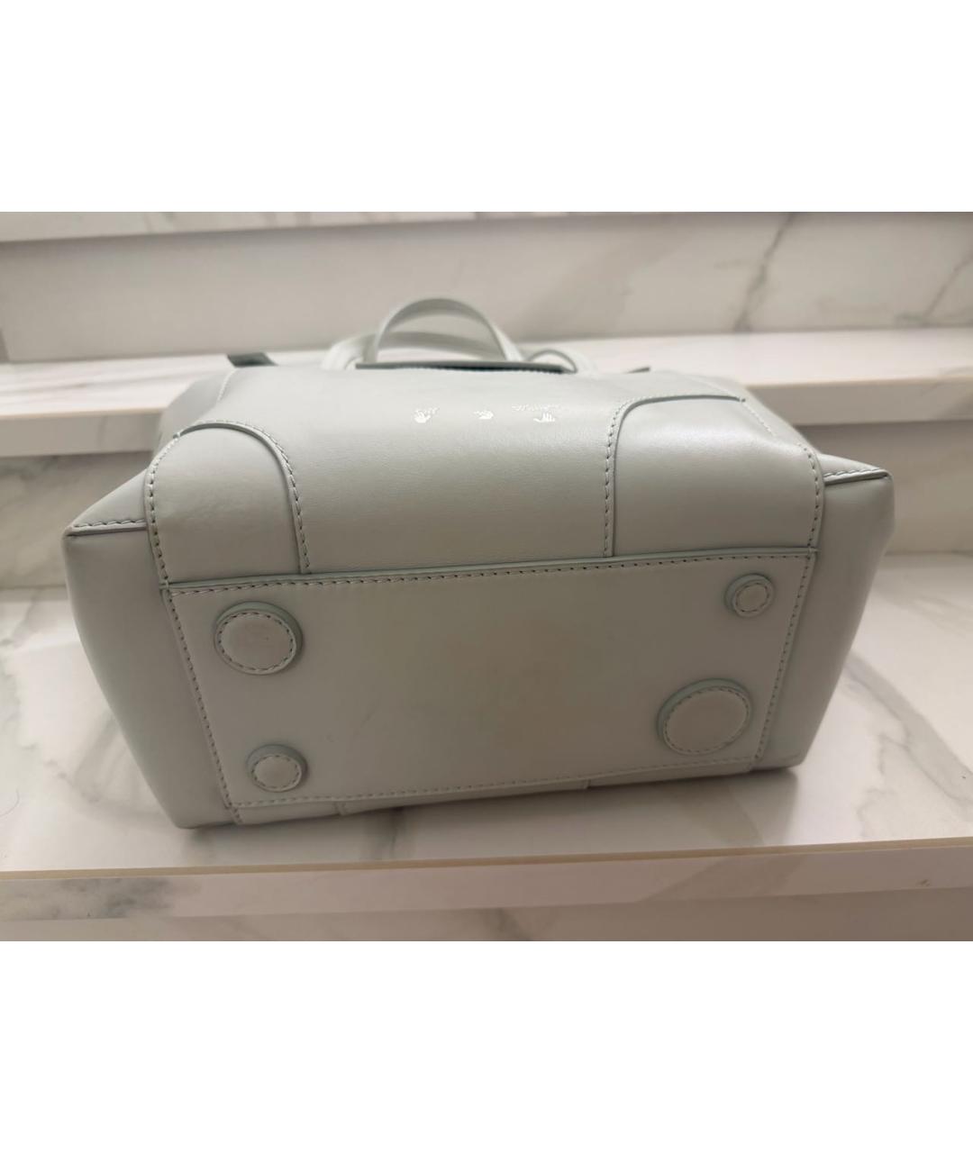 OFF-WHITE Белая кожаная сумка тоут, фото 3