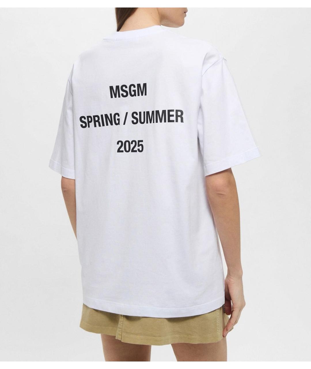 MSGM Белая хлопковая футболка, фото 3