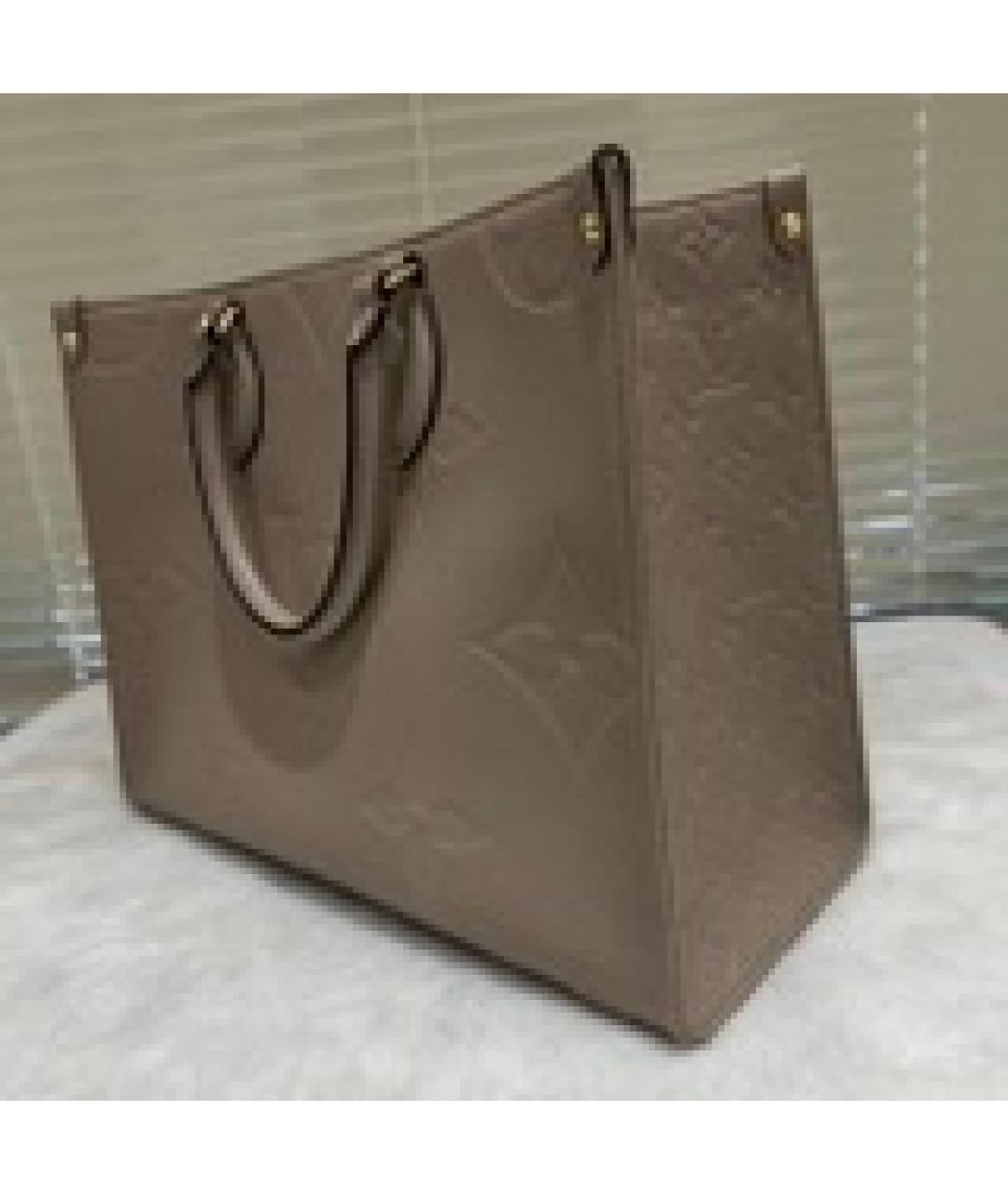 LOUIS VUITTON Серая кожаная сумка тоут, фото 4