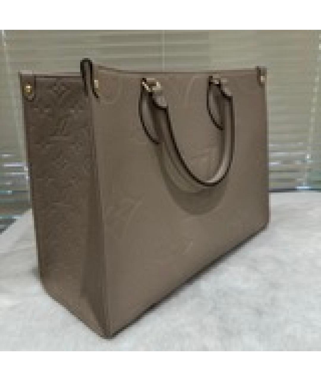 LOUIS VUITTON Серая кожаная сумка тоут, фото 3