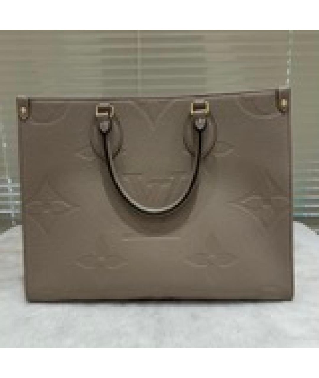 LOUIS VUITTON Серая кожаная сумка тоут, фото 5