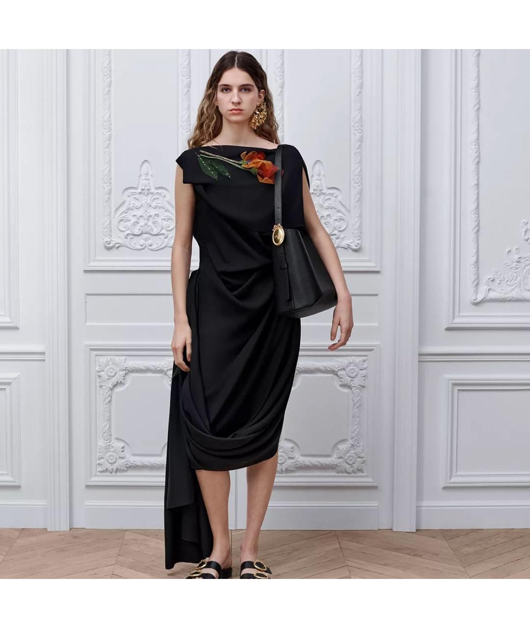 CHRISTIAN DIOR Черная кожаная сумка тоут, фото 3